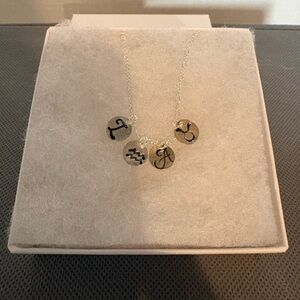 Silver Initial/Zodiac Charm Necklace